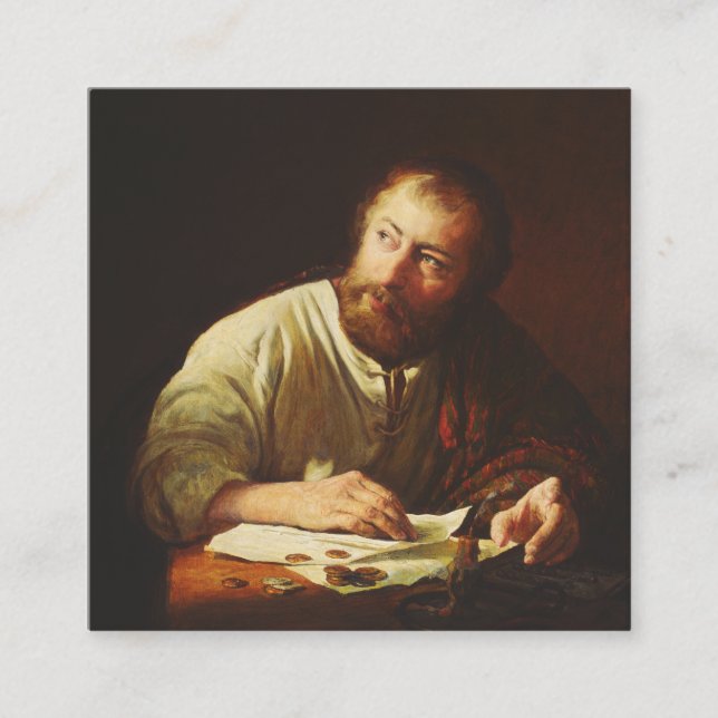 The Calling of the Apostle Matthew Square Business Card (Front)