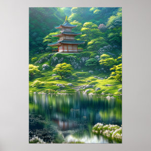 The Calm and Beauty of a Japanese Temple Poster