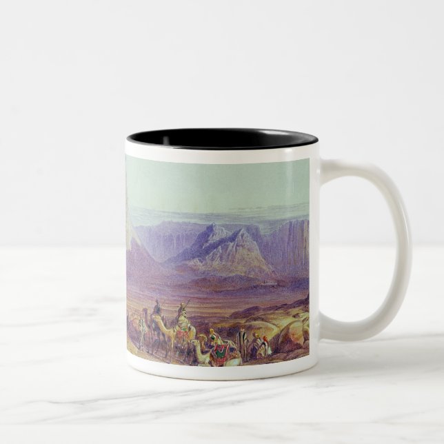 The Camel Train, Condessi, Mount Sinai, 1848 Two-Tone Coffee Mug (Right)