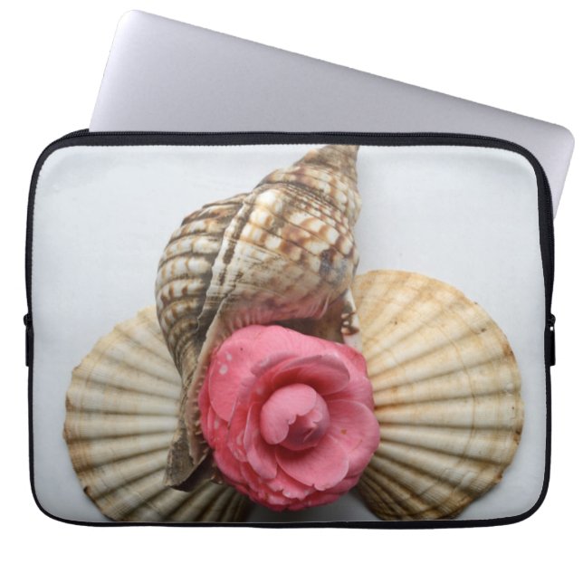 The Camellia And The Shells Laptop Sleeve (Front)