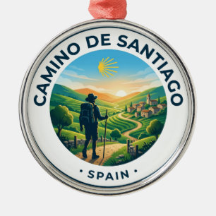 The Camino de Santiago Spain Metal Ornament