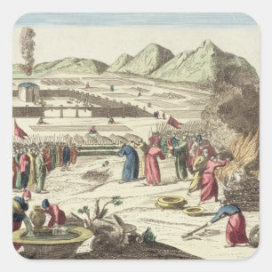 The camp of the Israelites and the sacrifice of th Square Sticker