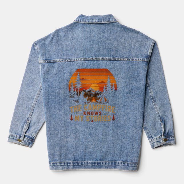 The Campfire Knows My Stories Denim Jacket (Back)