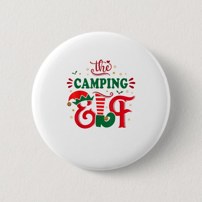 The camping elf funny christmas gift Fa 6 Cm Round Badge (Front)