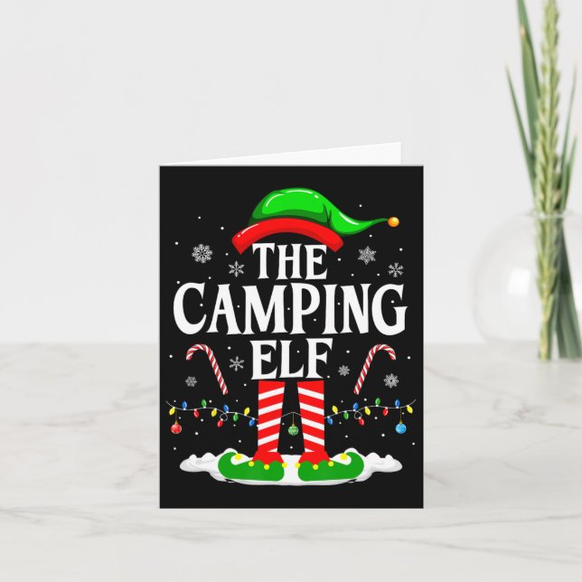 The Camping Elf Xmas Funny Matching Family Group C Card (Front)