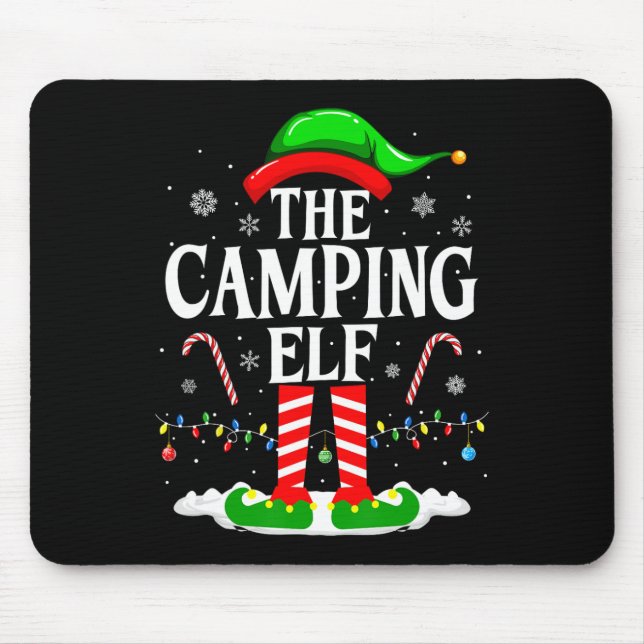 The Camping Elf Xmas Funny Matching Family Group C Mouse Pad (Front)