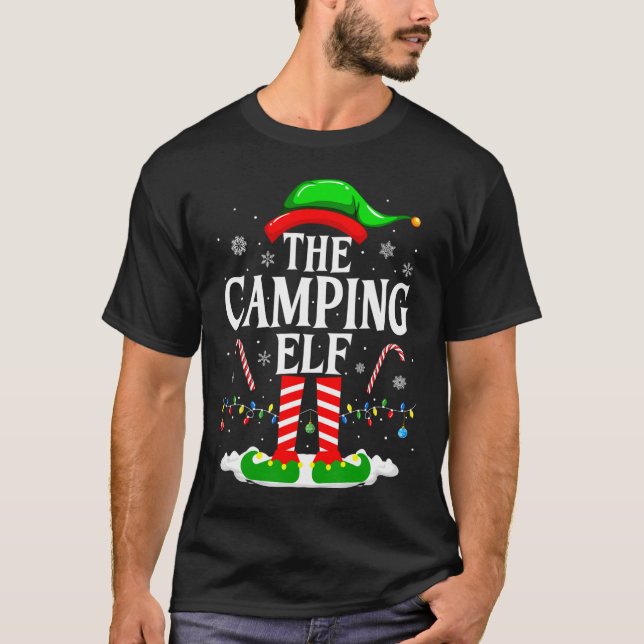 The Camping Elf Xmas Funny Matching Family Group C T-Shirt (Front)
