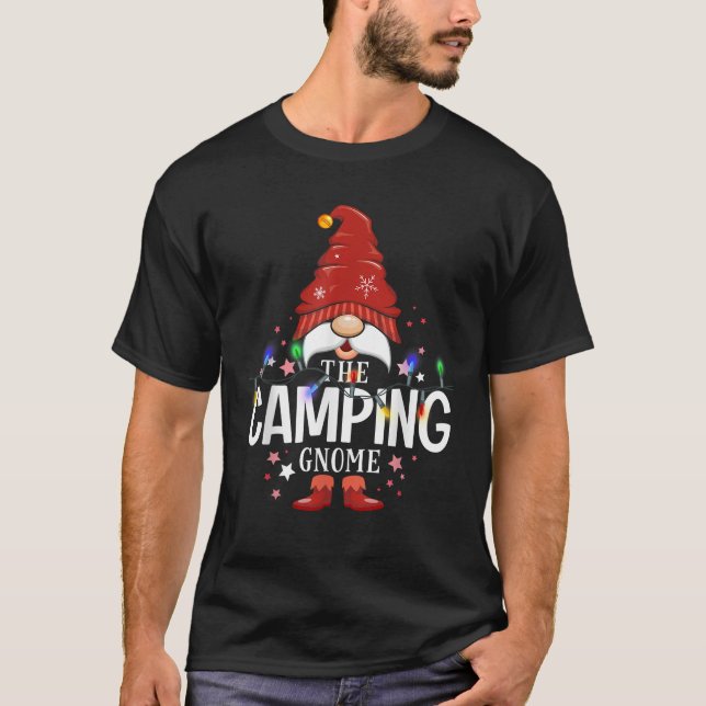 The Camping Gnome Matching Family Christmas  T-Shirt (Front)