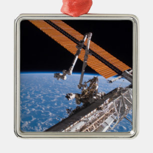 The Canadarm2 and solar array panel wings Metal Tree Decoration