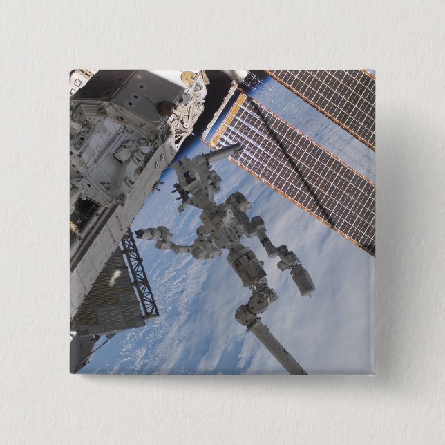The Canadian-built Dextre robotic system 2 15 Cm Square Badge (Front)