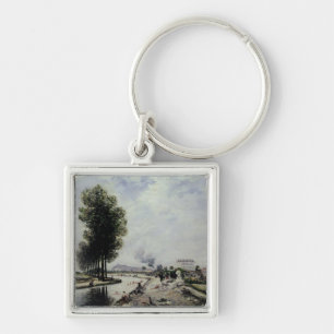 The Canal de l'Ourcq near Pantin, 1871 Key Ring