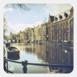 The Canals of Urban Amsterdam Square Sticker
