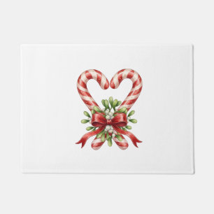 The Candy Cane Heart Doormat