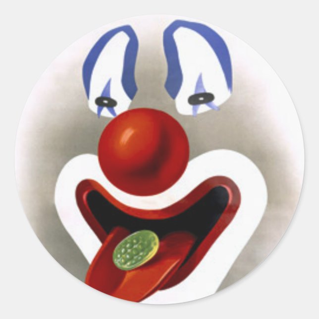The Candy Clown Classic Round Sticker (Front)