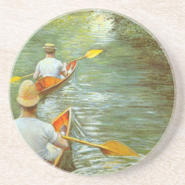 The Canoes, Perissoires by Gustave Caillebotte Coaster (Front)