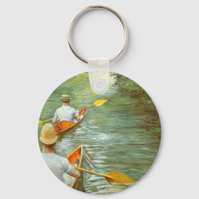The Canoes, Perissoires by Gustave Caillebotte Key Ring (Front)
