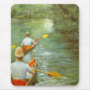 The Canoes, Perissoires by Gustave Caillebotte Mouse Pad