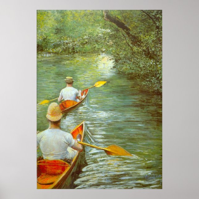 The Canoes, Perissoires by Gustave Caillebotte Poster (Front)