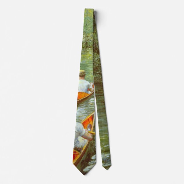 The Canoes, Perissoires by Gustave Caillebotte Tie (Front)