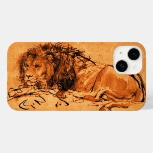 THE CAPE LION LYING DOWN, Antique orange ,Black Case-Mate iPhone 14 Case