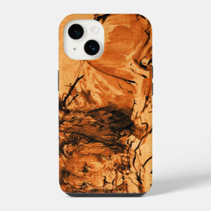 THE CAPE LION LYING DOWN, Antique orange ,Black iPhone 14 Case
