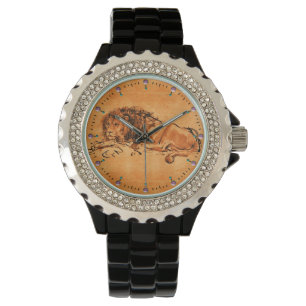 THE CAPE LION LYING DOWN, Antique orange ,Black Watch