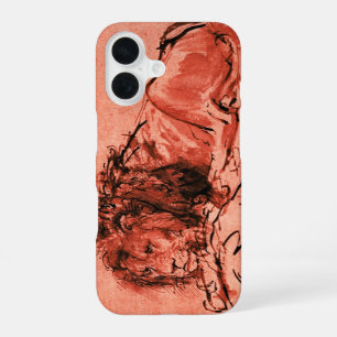 THE CAPE LION LYING DOWN, Antique Red ,Black iPhone 16 Case