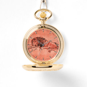 THE CAPE LION LYING DOWN, Antique Red, Black Watch
