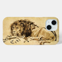 THE CAPE LION LYING DOWN, Antique sepia ,Black