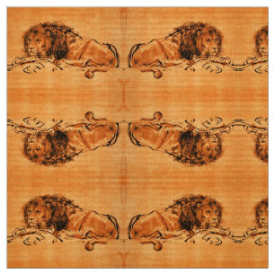 THE CAPE LION LYING DOWN, Orange Yellow Fabric
