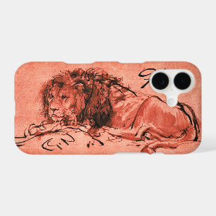 THE CAPE LION LYING DOWN, Pink ,Black Monogram