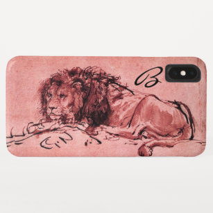 THE CAPE LION LYING DOWN, Pink ,Black Monogram Case-Mate iPhone Case