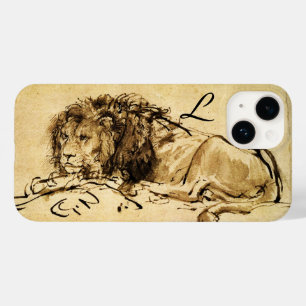 THE CAPE LION LYING DOWN, Sepia ,Black Monogram Case-Mate iPhone 14 Case