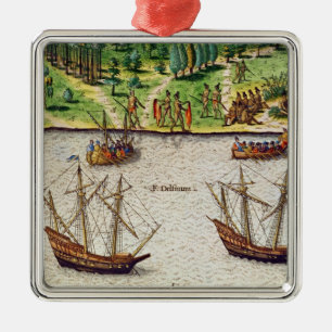 The Cape of Florida and the Dolphin River Metal Ornament