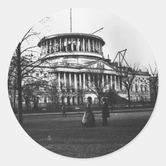 The Capitol Building in Washington D.C. Classic Round Sticker (Front)