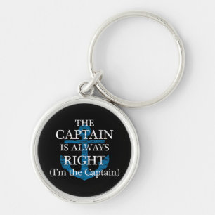 The Captain Is Always Right and I'm The Captain F Key Ring