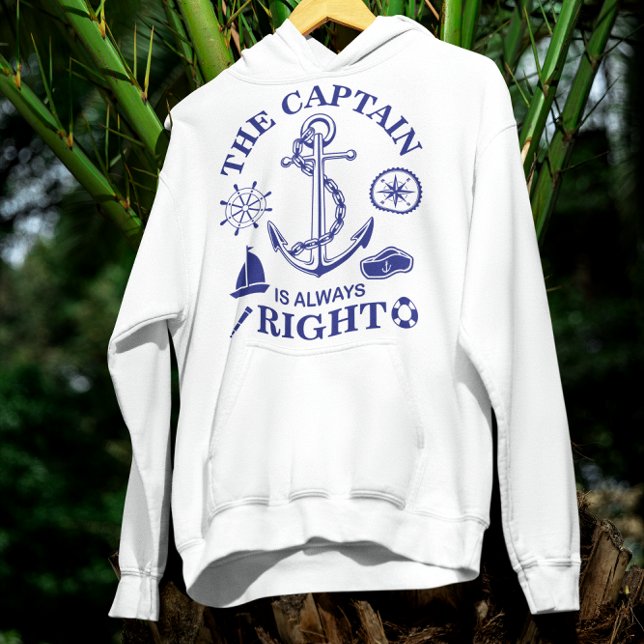 The Captain is always Right - Captain Funny - Navy Hoodie (Creator Uploaded)