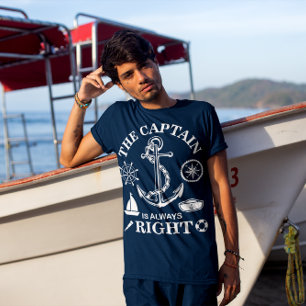 The Captain is always Right - Captain Funny - Navy T-Shirt