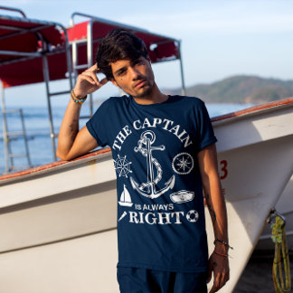 The Captain is always Right - Captain Funny - Navy T-Shirt