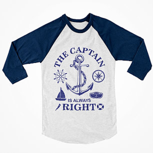 The Captain is always Right - Captain Funny - Navy T-Shirt