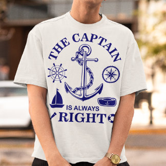The Captain is always Right - Captain Funny - Navy T-Shirt