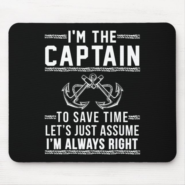 The Captain Of The Boat  Mouse Pad (Front)