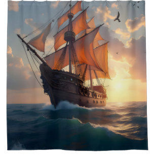The Captain's Pride Shower Curtain