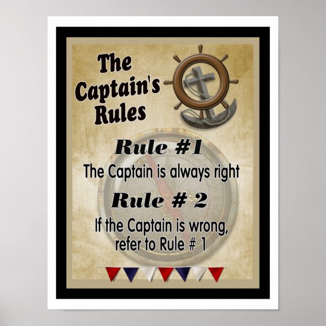 The Captain's Rules -- Art Print - poster (Front)