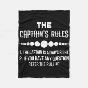 The Captains Rules Funny Boat Boating Humour For M Fleece Blanket