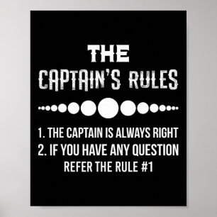 The Captains Rules Funny Boat Boating Humour For M Poster