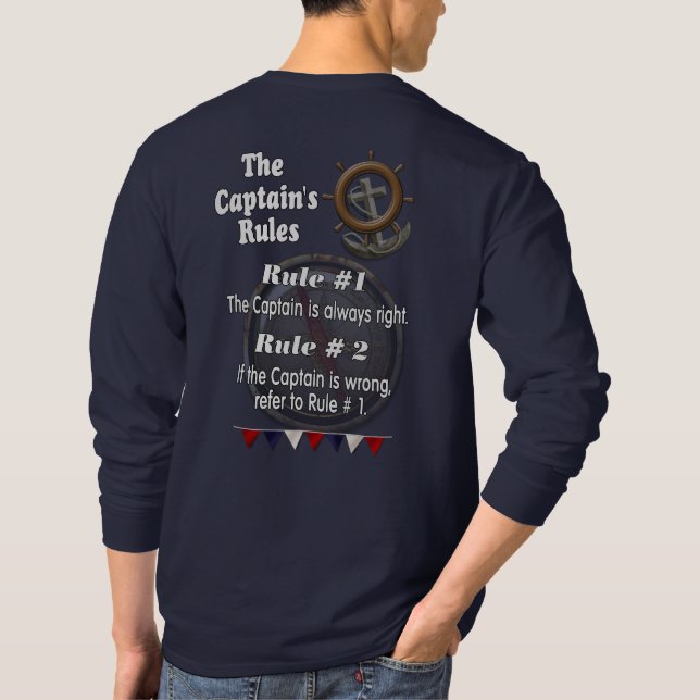 The Captain's Rules -- T-shirt Blue (Back)