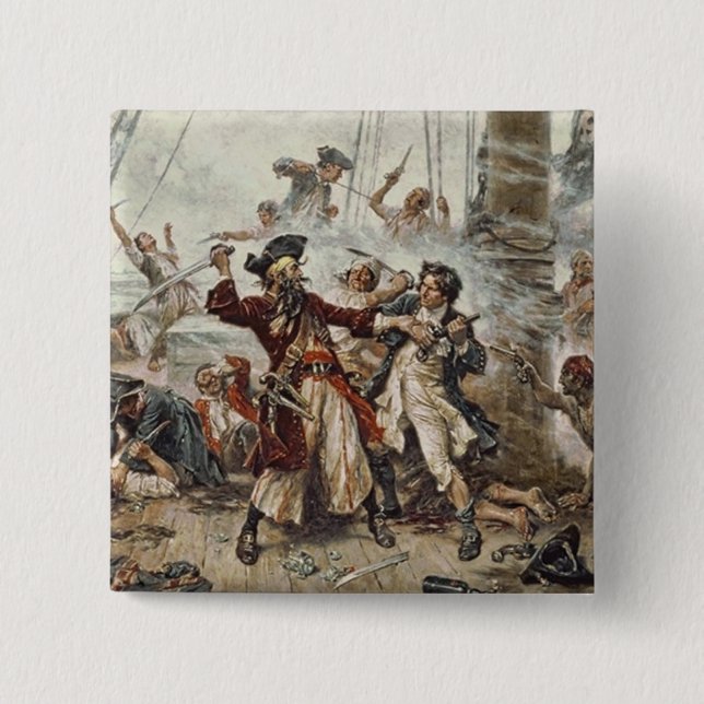 The Capture of Blackbeard 15 Cm Square Badge (Front)