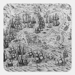 The Capture of Cadiz, 21 June 1596 Square Sticker