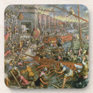 The Capture of Constantinople in 1204 (oil on canv Coaster